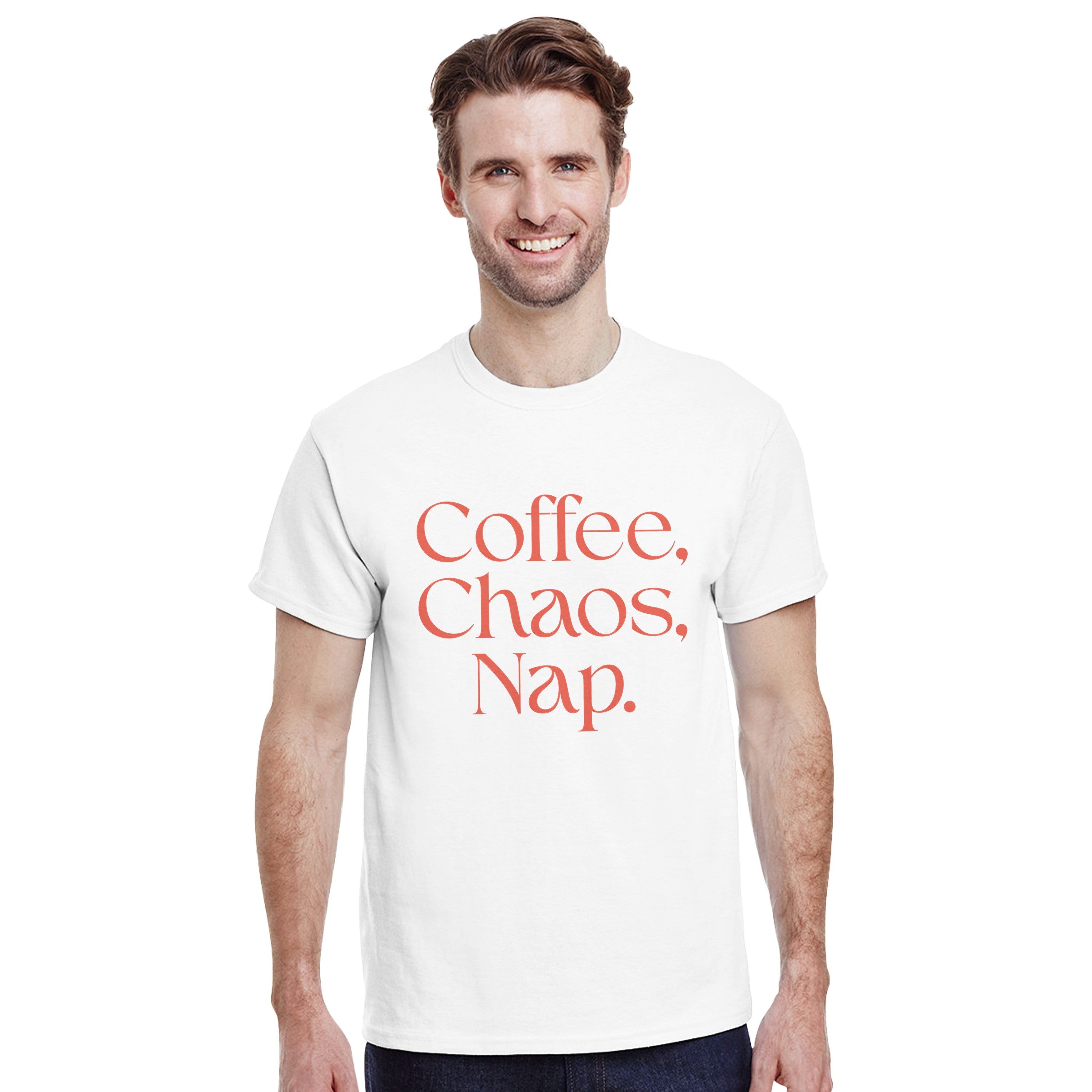 Coffee | Chaos | Nap | Minimalist Graphic Tee | Trendy Aesthetic Apparel | Unisex Streetwear Shirt | Cozy Loungewear | Unique Gift Idea