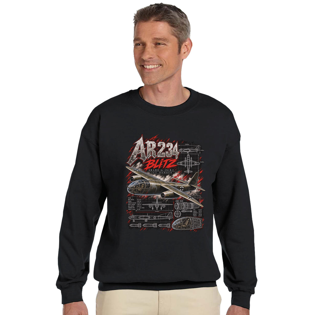 Arado Ar 234 Blitz Sweater – WWII Aircraft German Jet Bomber Aviation Crewneck