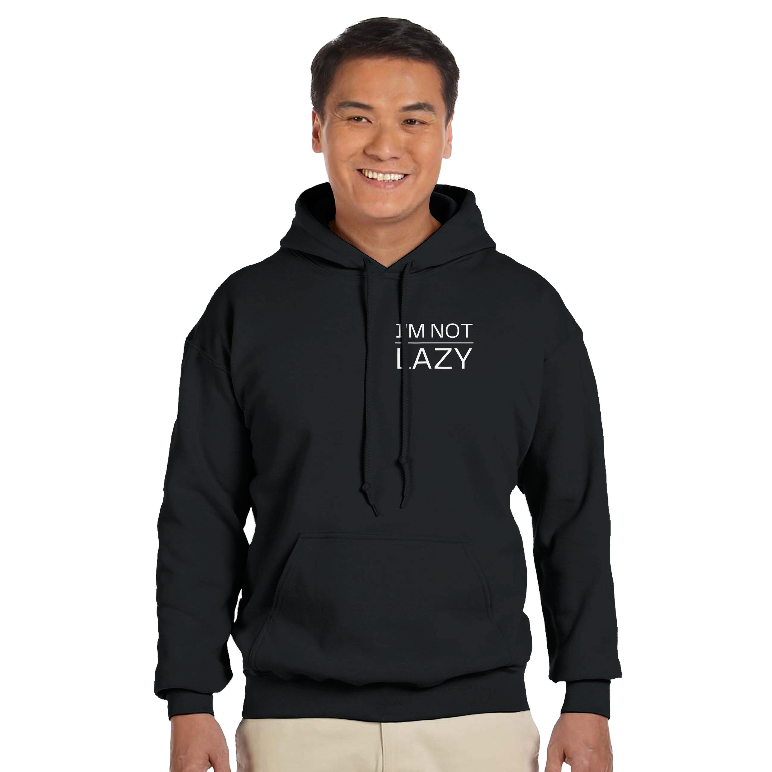 I'm Not Lazy Hoodie | Energy Saving Mode Pullover | Funny Minimalist Quote Sweatshirt | Sarcastic Humor Gift | Cozy Graphic Streetwear