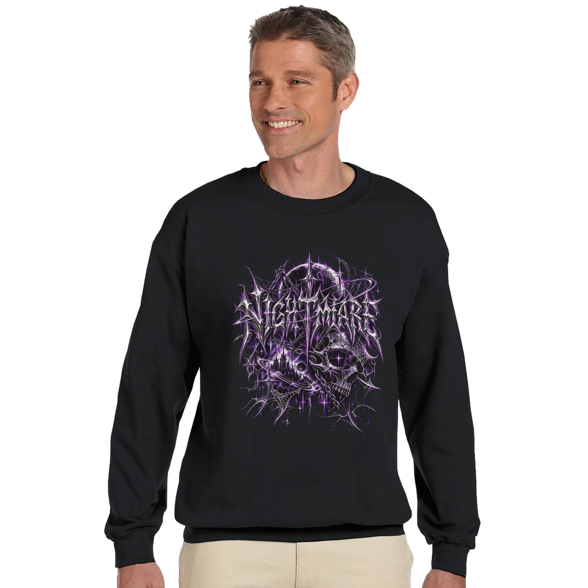 NIGHTMARE Y2K Graphic Sweatshirt | Gothic Cyber Grunge Streetwear Crewneck