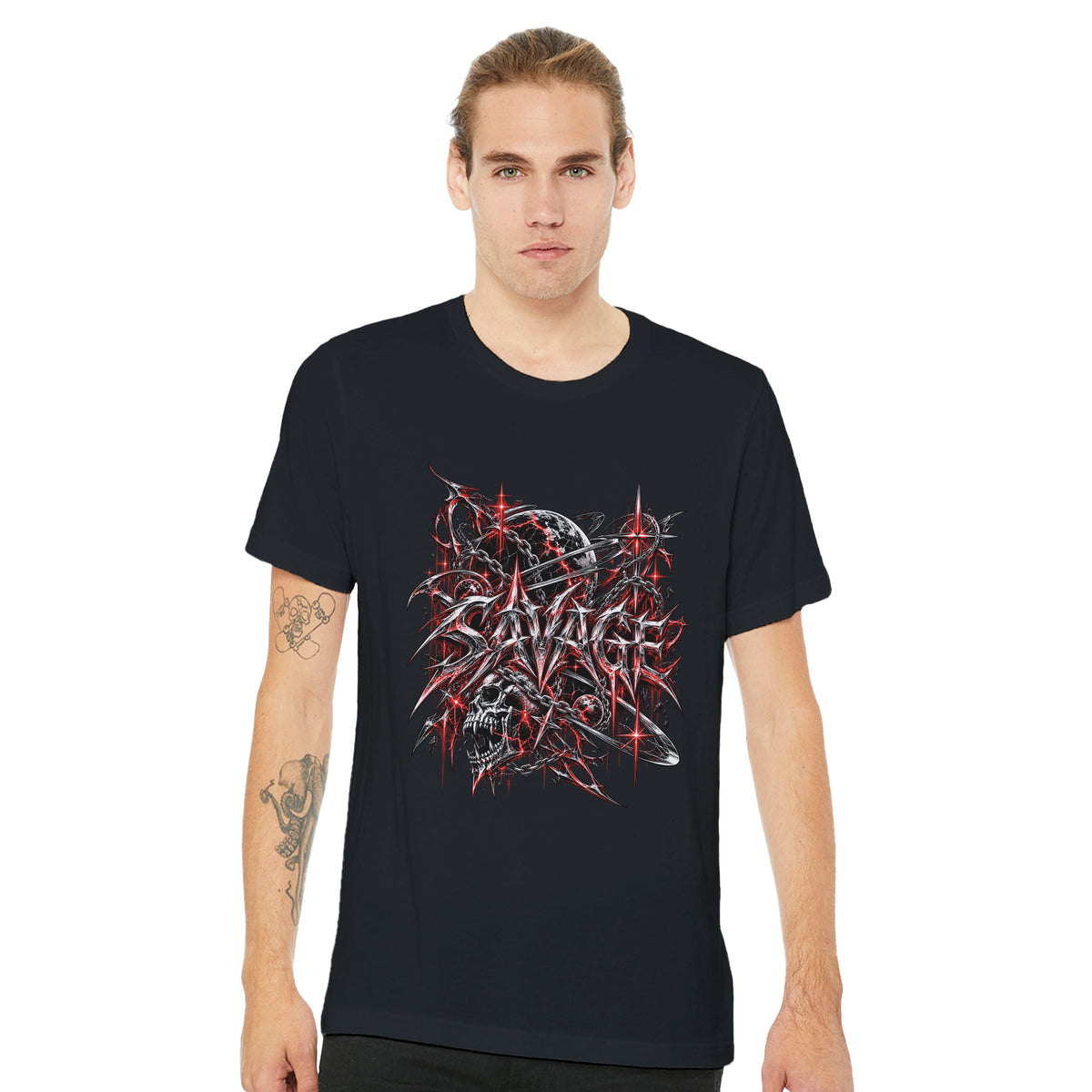 SAVAGE Y2K Graphic T-Shirt | Gothic Cyber Grunge Streetwear