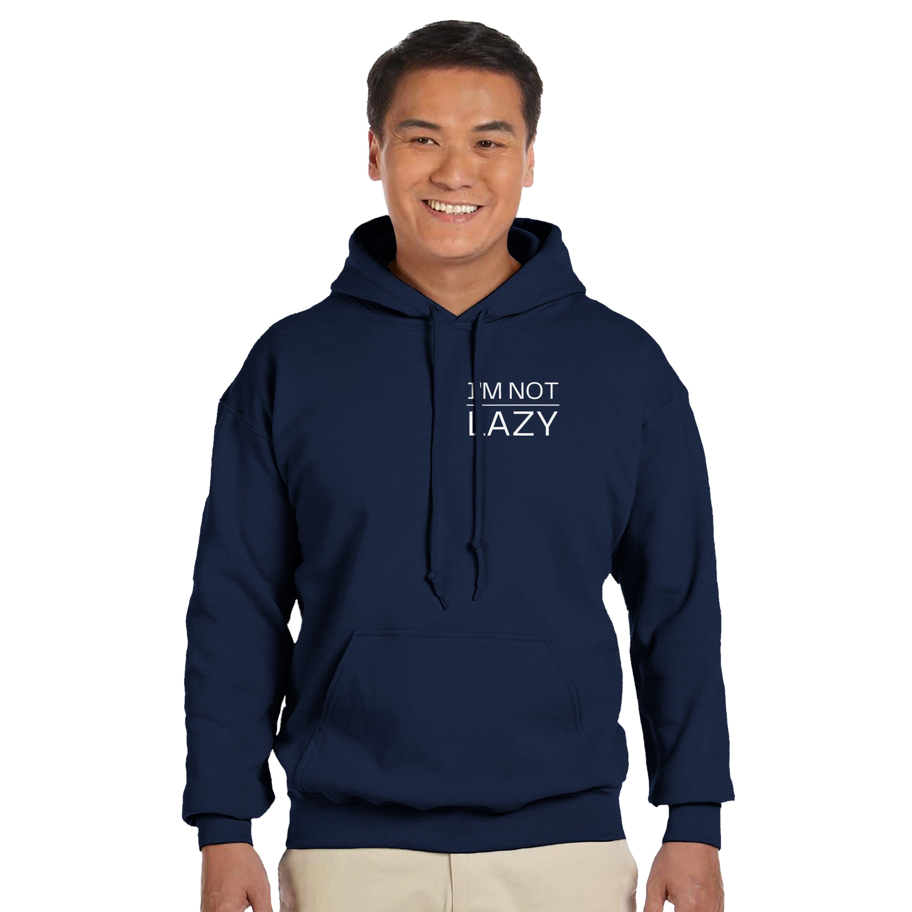 I'm Not Lazy Hoodie | Energy Saving Mode Pullover | Funny Minimalist Quote Sweatshirt | Sarcastic Humor Gift | Cozy Graphic Streetwear