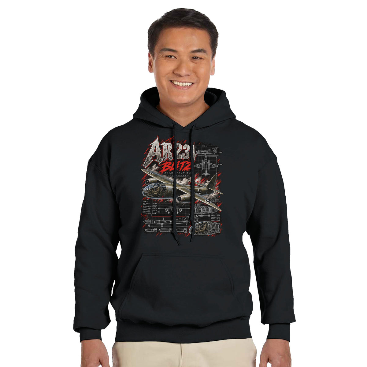 Arado Ar 234 Blitz Hoodie – WWII Aircraft German Jet Bomber Aviation Pullover Hoodie