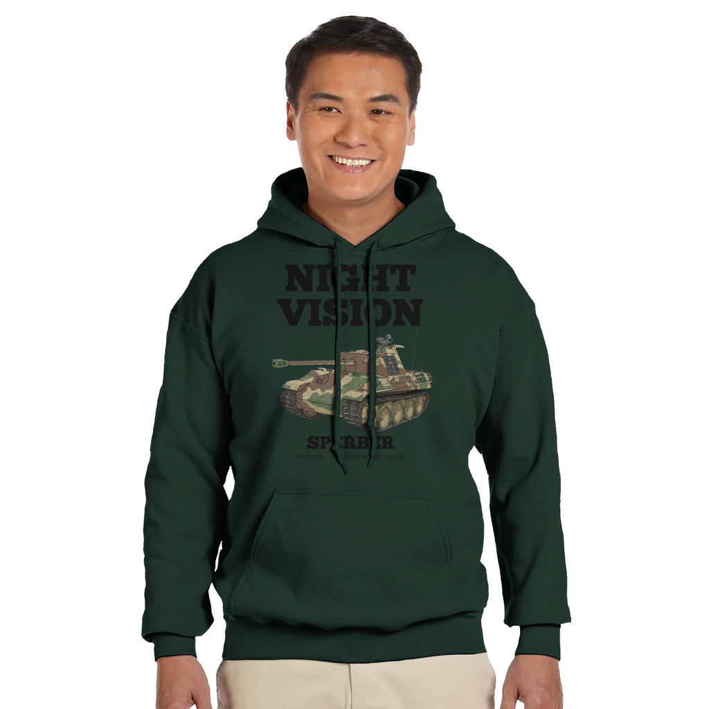 Night Vision Sperber | Panther Tank Infrared WWII Hoodie | Military History Graphic Hoodie | WW2 German Armour Gift