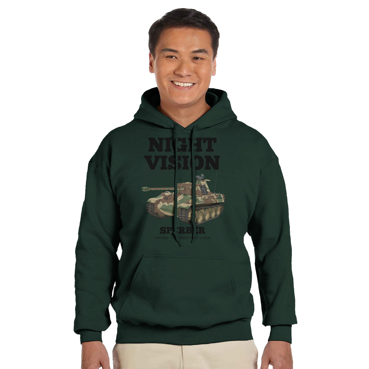 Night Vision Sperber | Panther Tank Infrared WWII Hoodie | Military History Graphic Hoodie | WW2 German Armour Gift