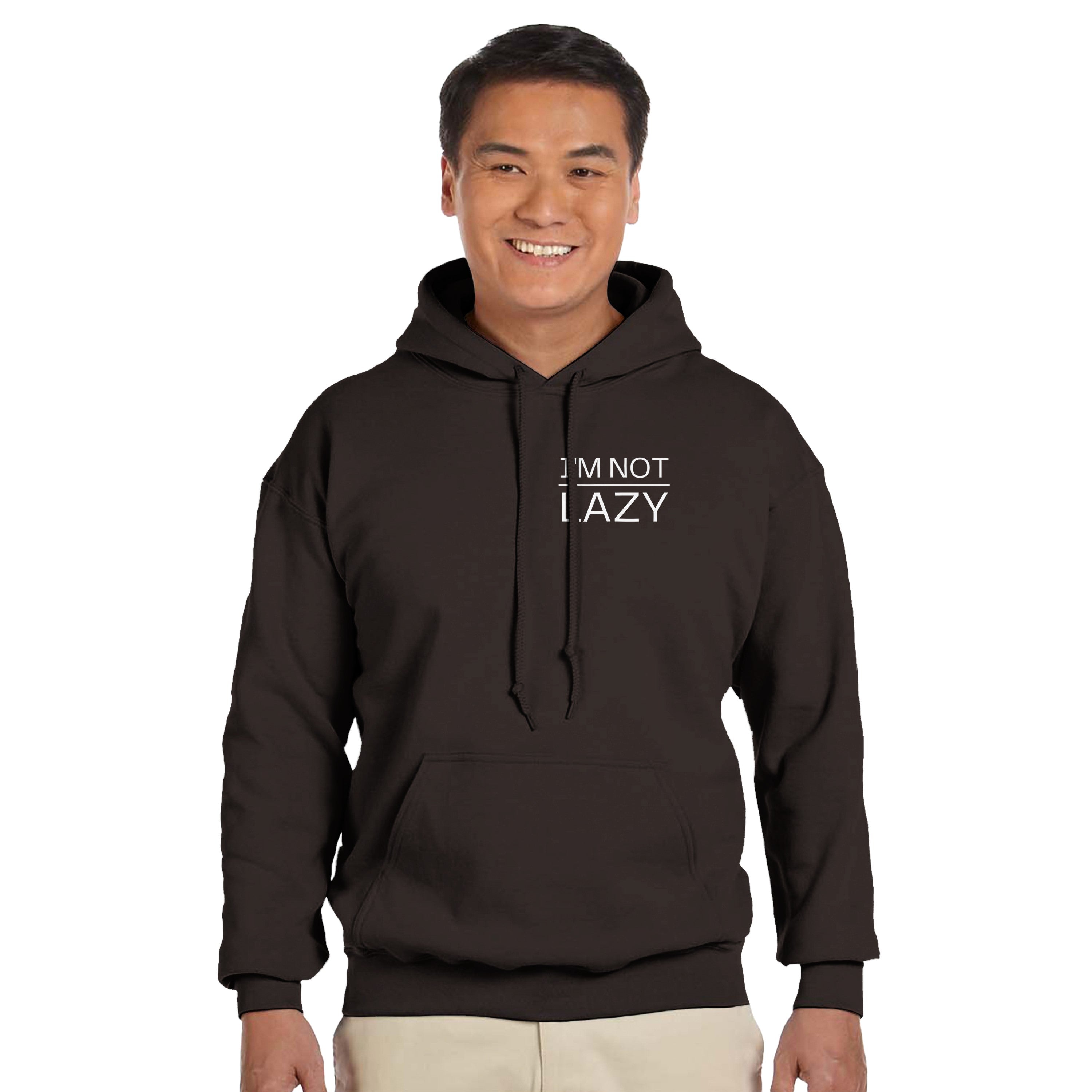 I'm Not Lazy Hoodie | Energy Saving Mode Pullover | Funny Minimalist Quote Sweatshirt | Sarcastic Humor Gift | Cozy Graphic Streetwear