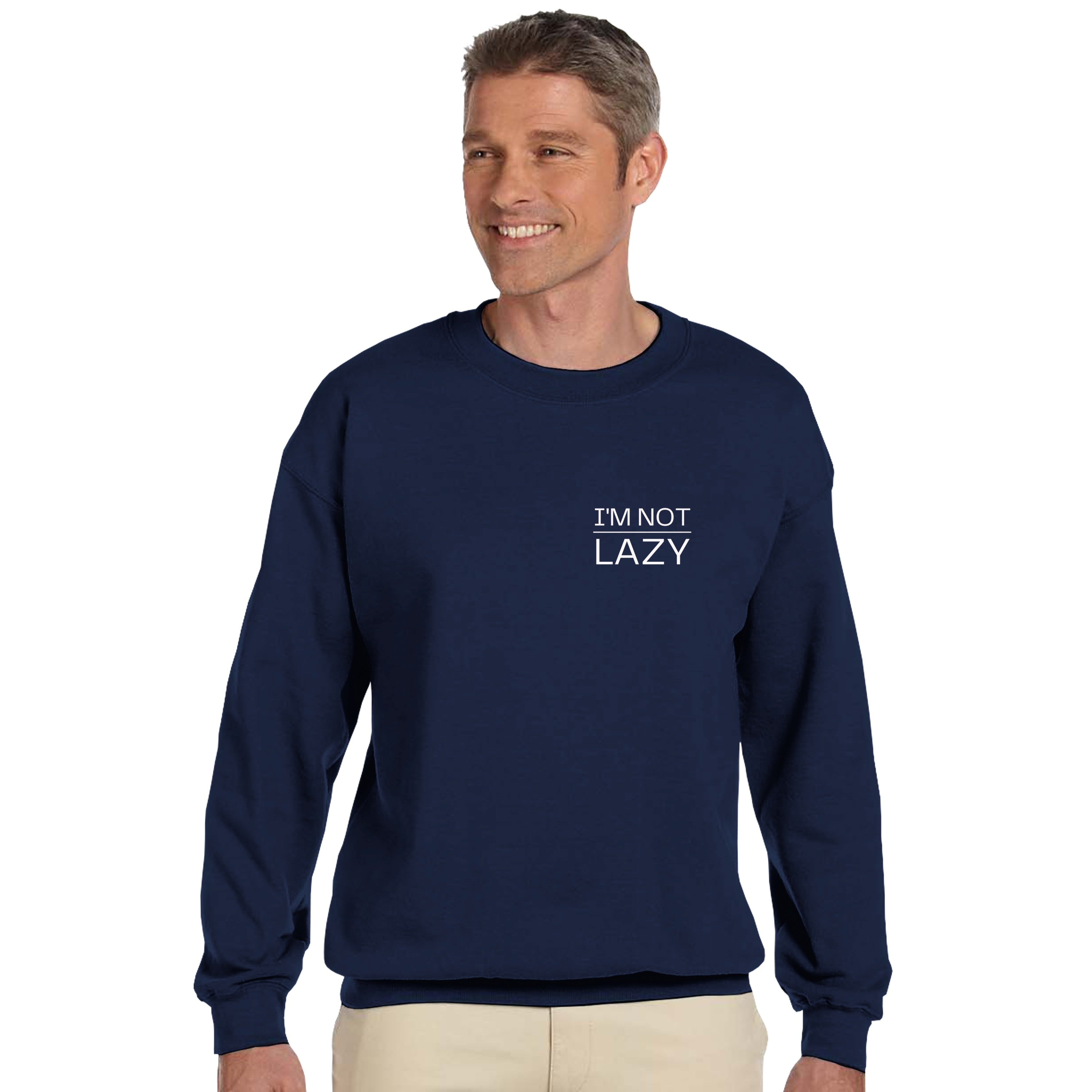 I'm Not Lazy Sweater | Energy Saving Mode Pullover | Funny Minimalist Quote Sweatshirt | Sarcastic Humor Gift | Cozy Graphic Top