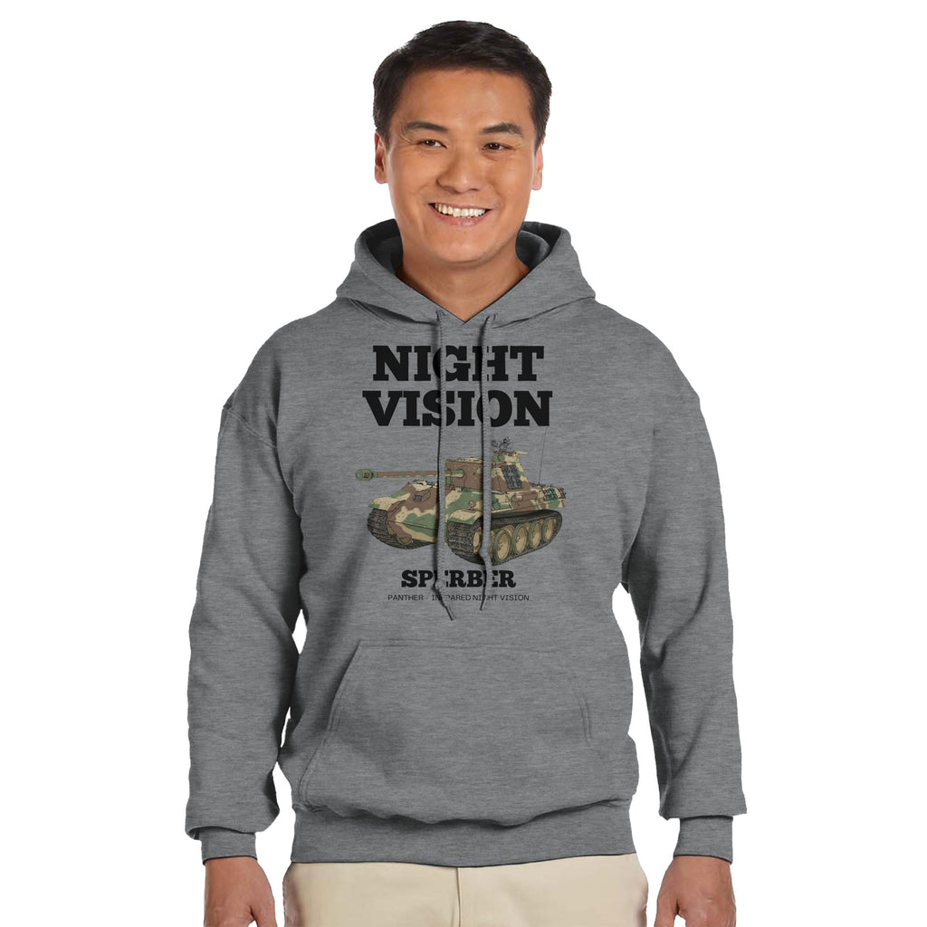 Night Vision Sperber | Panther Tank Infrared WWII Hoodie | Military History Graphic Hoodie | WW2 German Armour Gift
