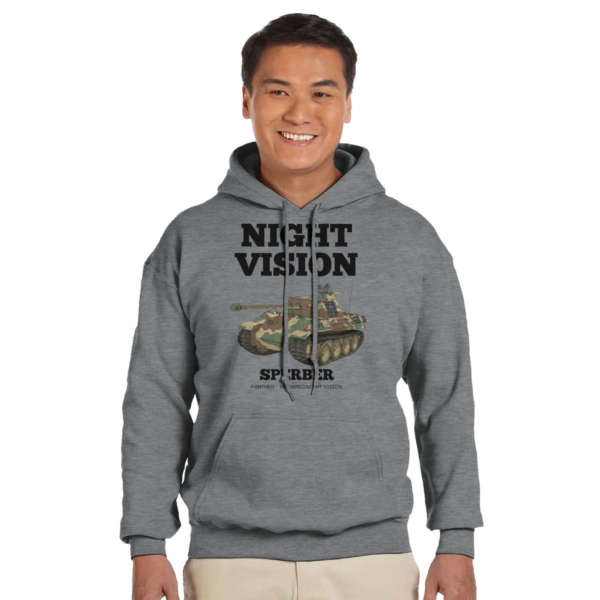 Night Vision Sperber | Panther Tank Infrared WWII Hoodie | Military History Graphic Hoodie | WW2 German Armour Gift