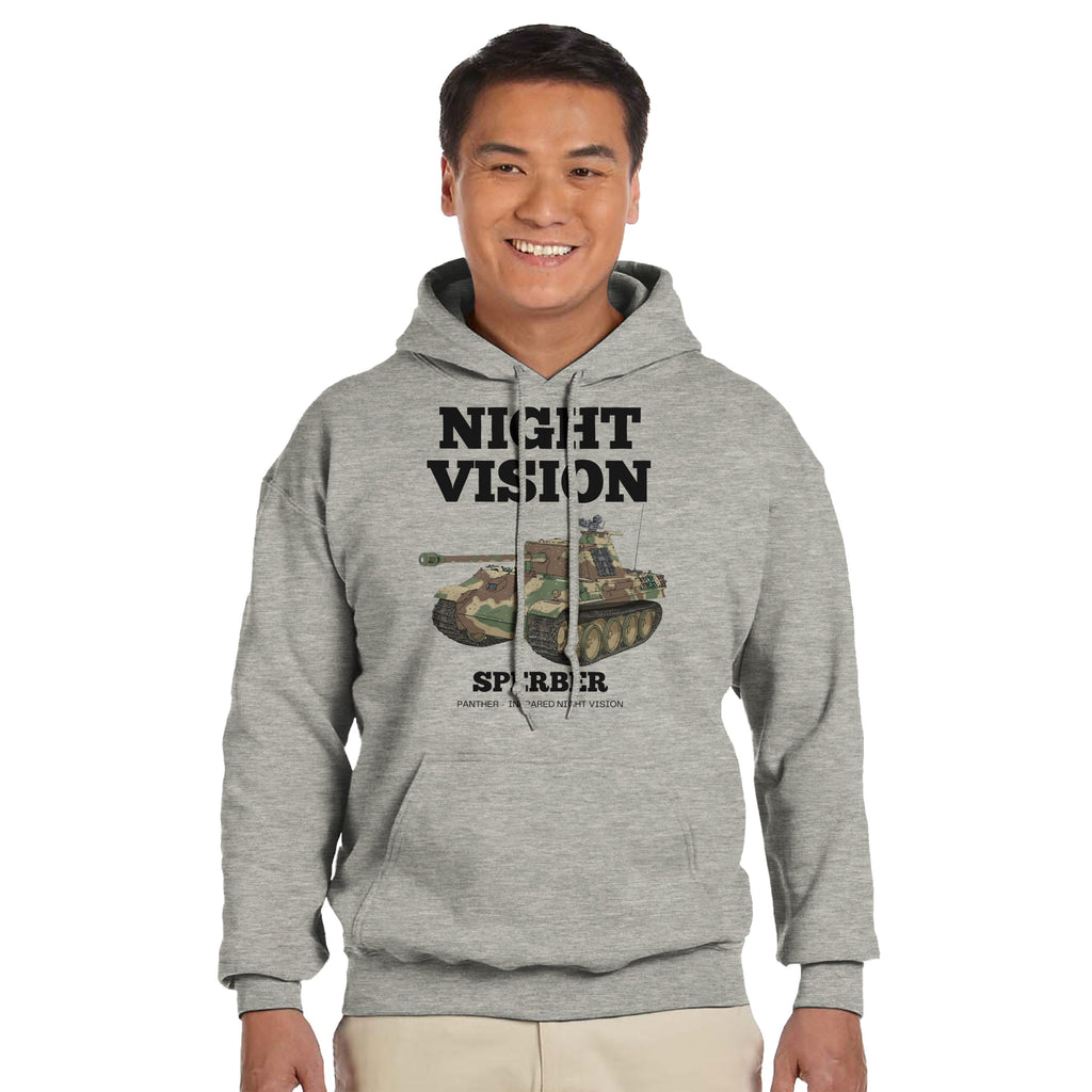 Night Vision Sperber | Panther Tank Infrared WWII Hoodie | Military History Graphic Hoodie | WW2 German Armour Gift
