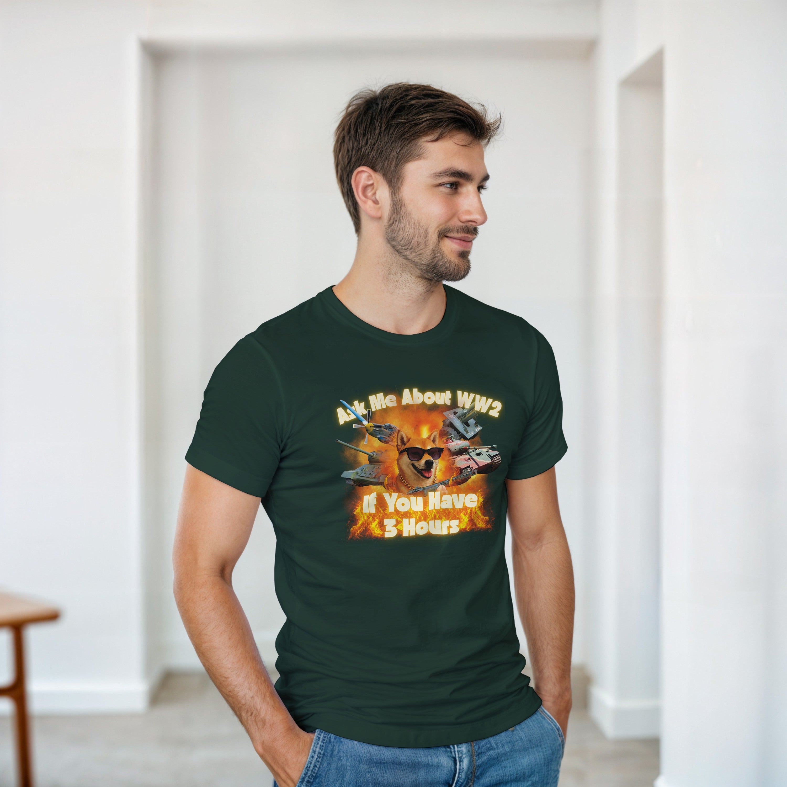 Ask Me About WW2 Shirt | Funny Tank History Buff Tee | Vintage Military Meme Gift
