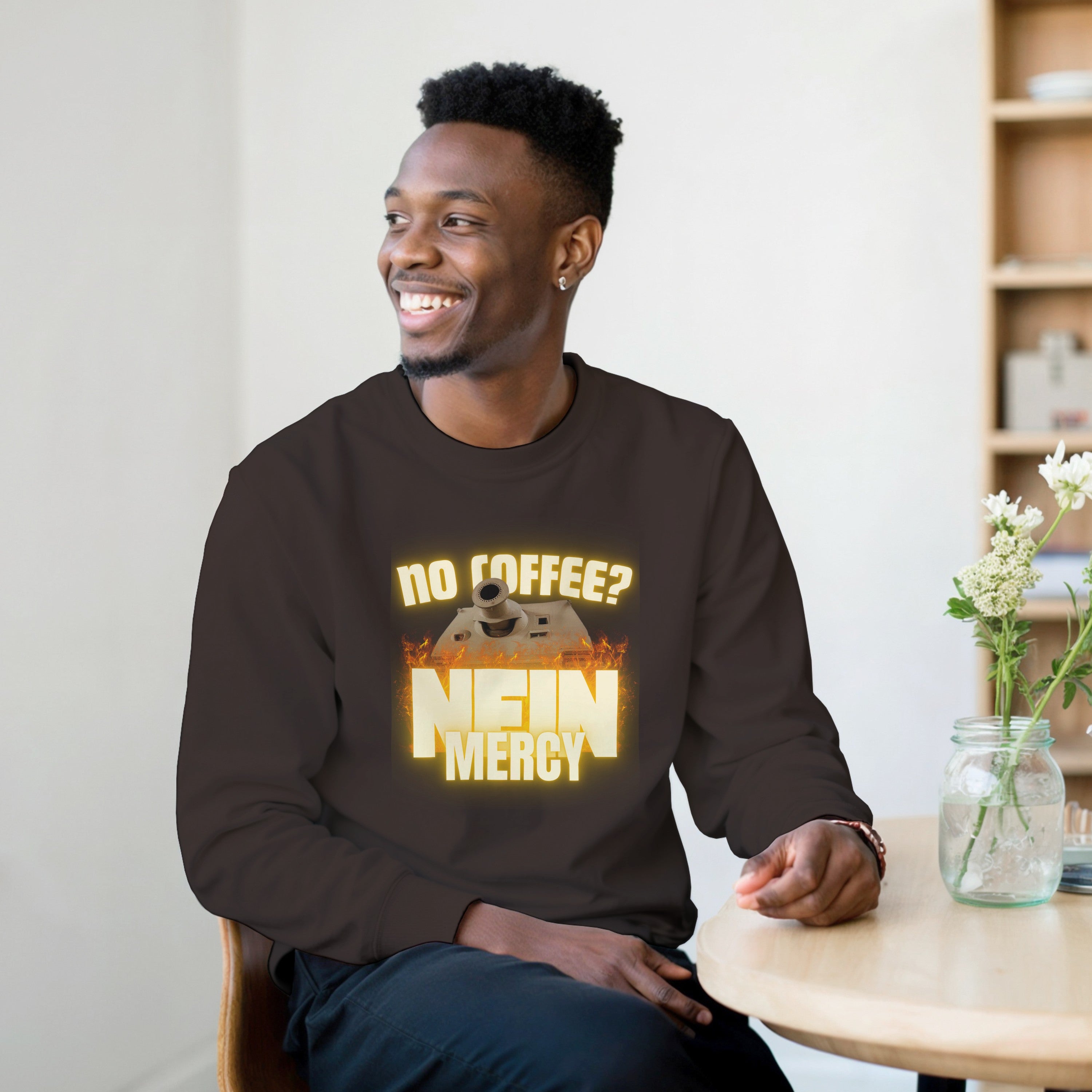 Sturmtiger Nein Mercy Sweater | Funny German Tank Coffee Crewneck | WW2 Military Gift