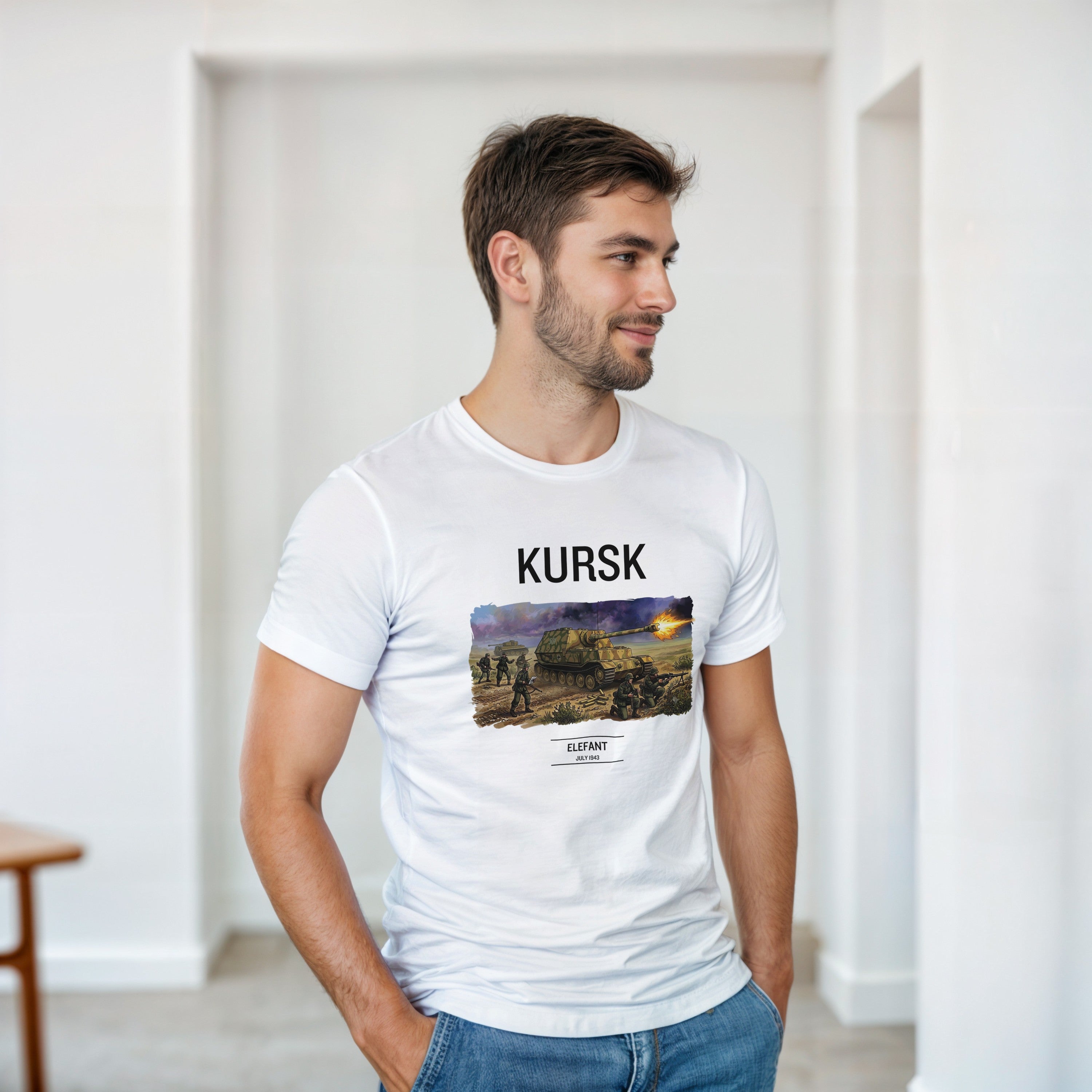 Kursk Elefant Tank Shirt | WW2 German Panzer Tshirt | Military History Graphic Tee | World War 2 Vintage Style Clothing | Tank Buff Gift