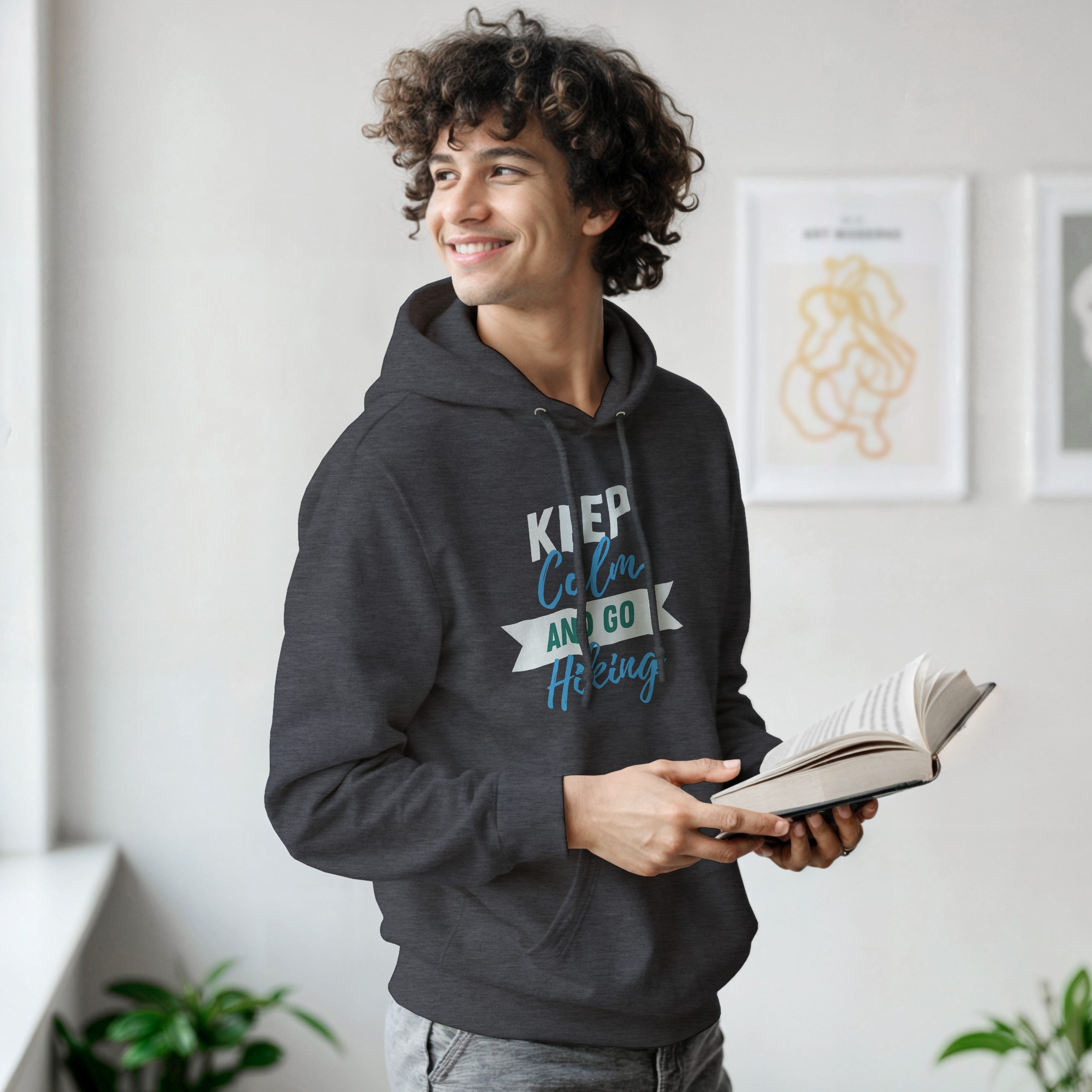 Keep Calm and Go Hiking Hoodie | Outdoor Graphic Pullover | Nature Lover Gift