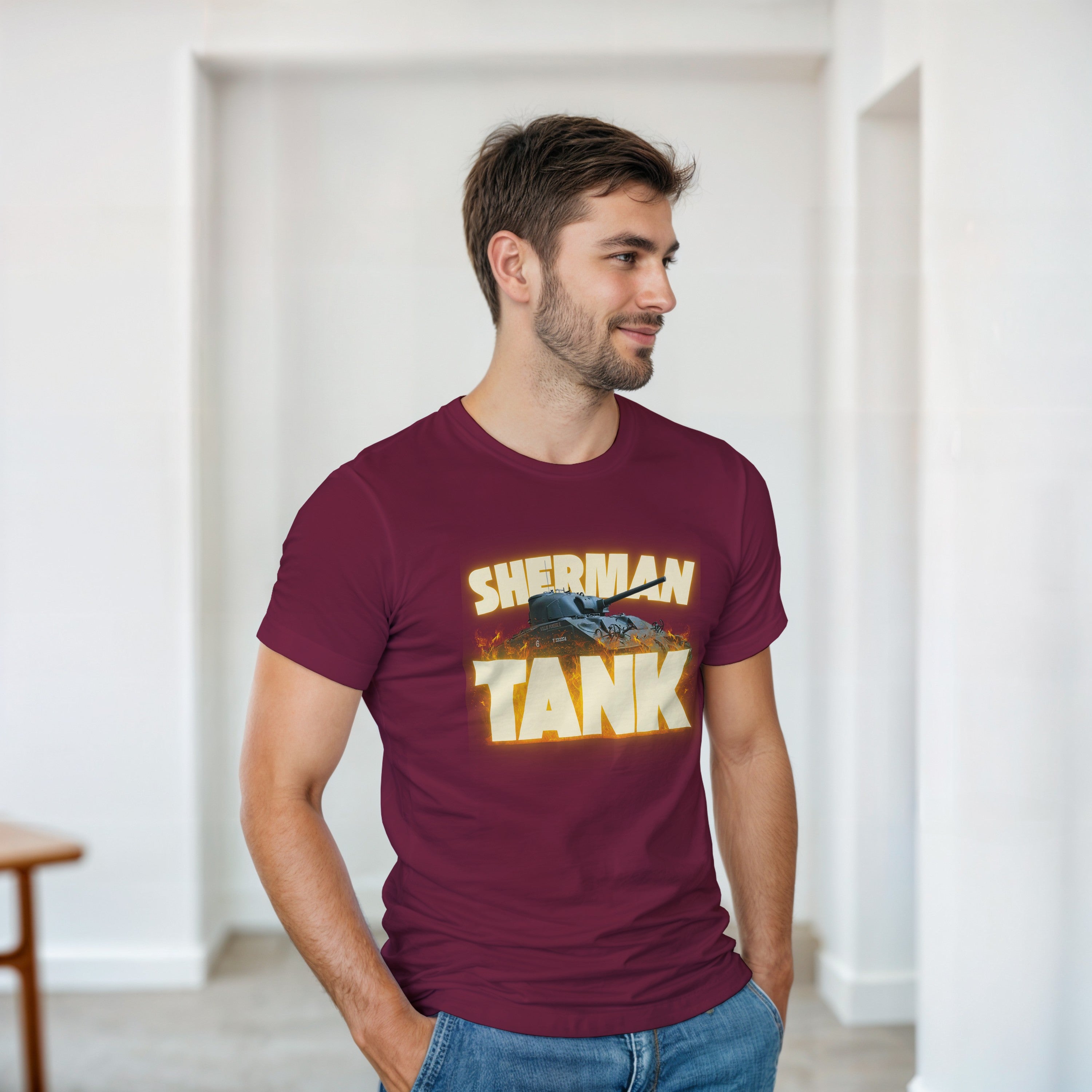 M4 Sherman Tank T-Shirt | WWII US Army Armor Tee | Military History Gift