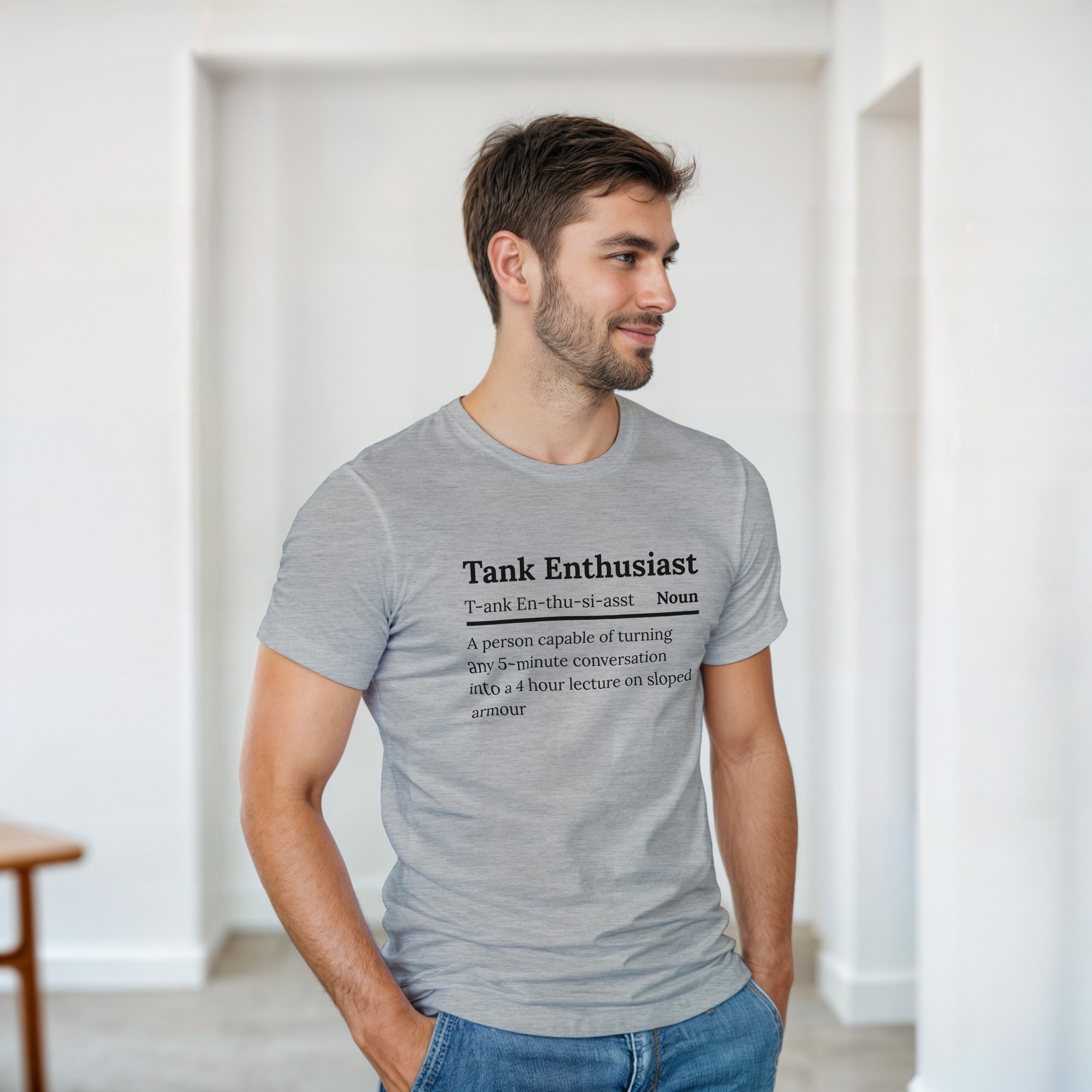 Tank Enthusiast T-Shirt | Sloped Armour Definition Tee | WW2 Military History Gift