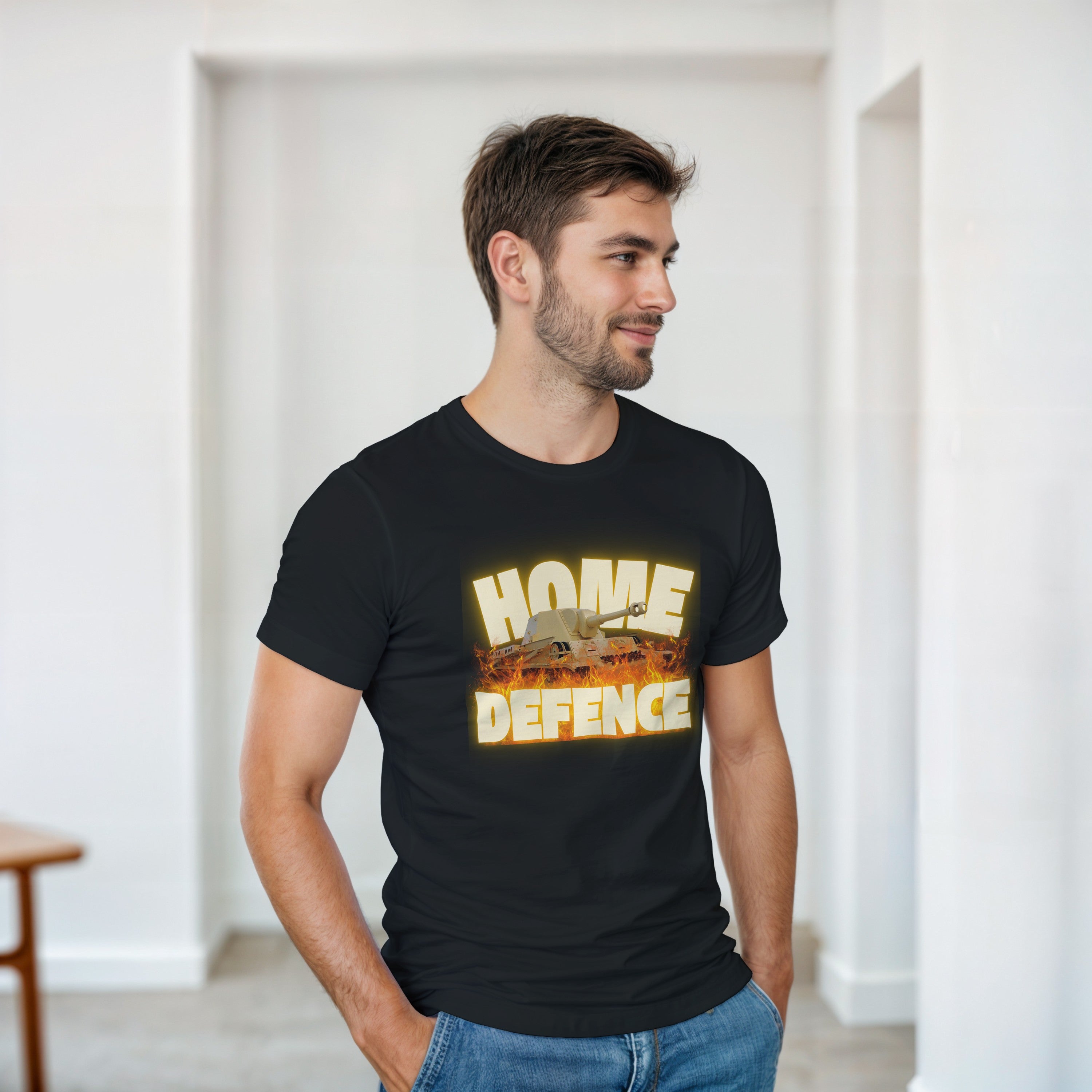 Home Defence Tank T-Shirt | Military Graphic Tee | Vintage Army Streetwear