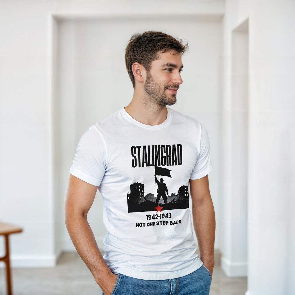 Stalingrad 1942 Shirt | Soviet Military History Gift | Eastern Front Tee | Not One Step Back T-Shirt | WWII Graphic Vintage Streetwear
