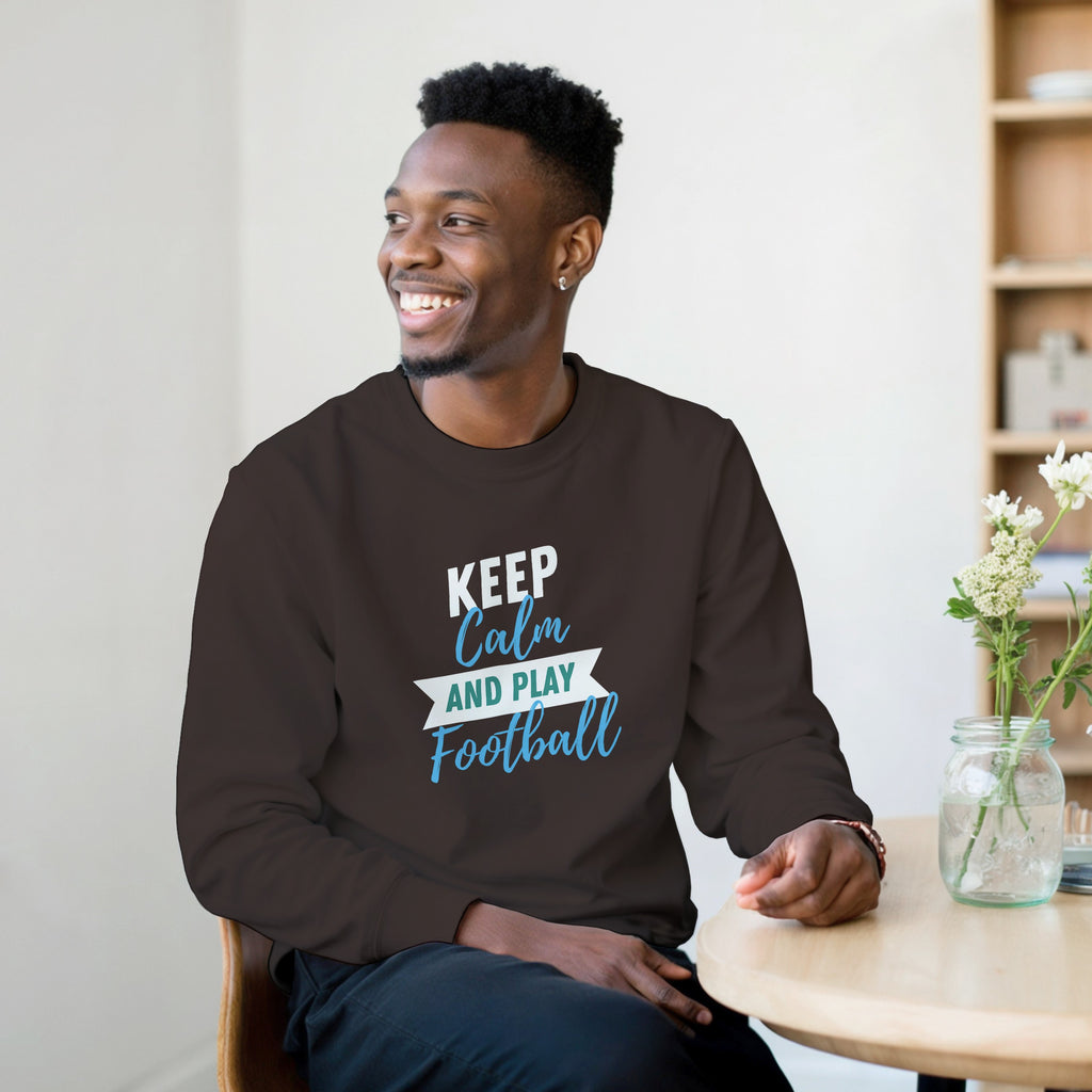 Keep Calm and Play Football Sweater | Funny Soccer Sports Crewneck | Athletic Gift