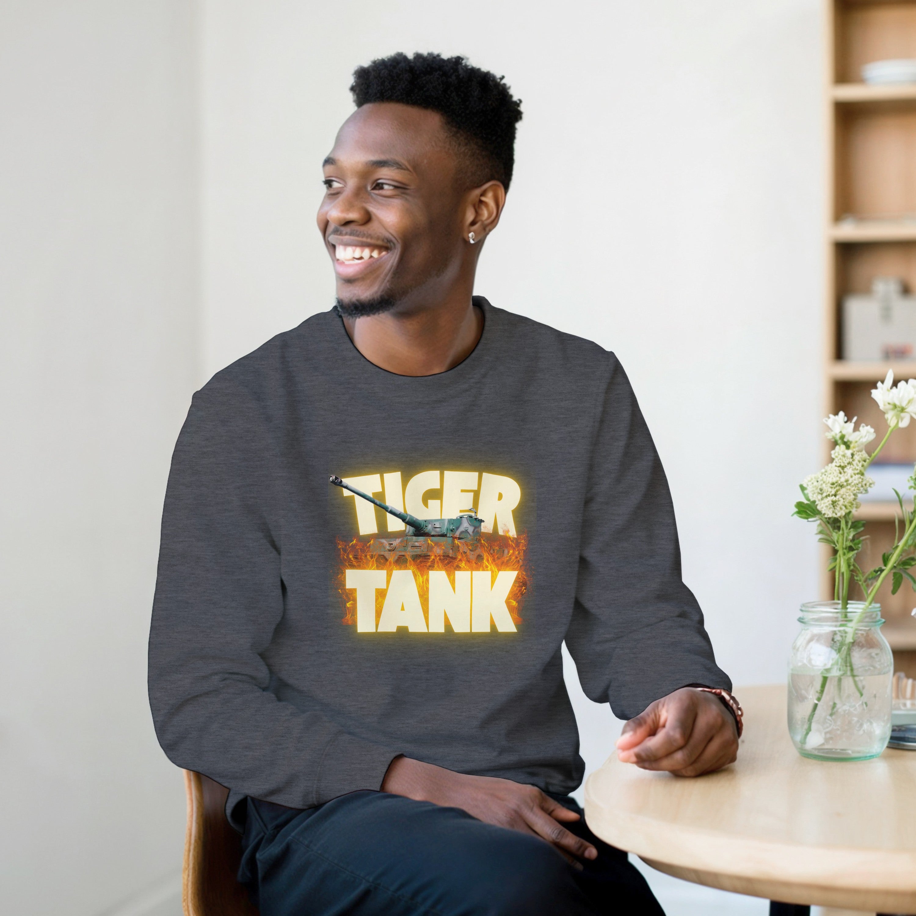 Tiger Tank Graphic Sweatshirt | WWII German Heavy Armor Crewneck | Panzer VI Gift