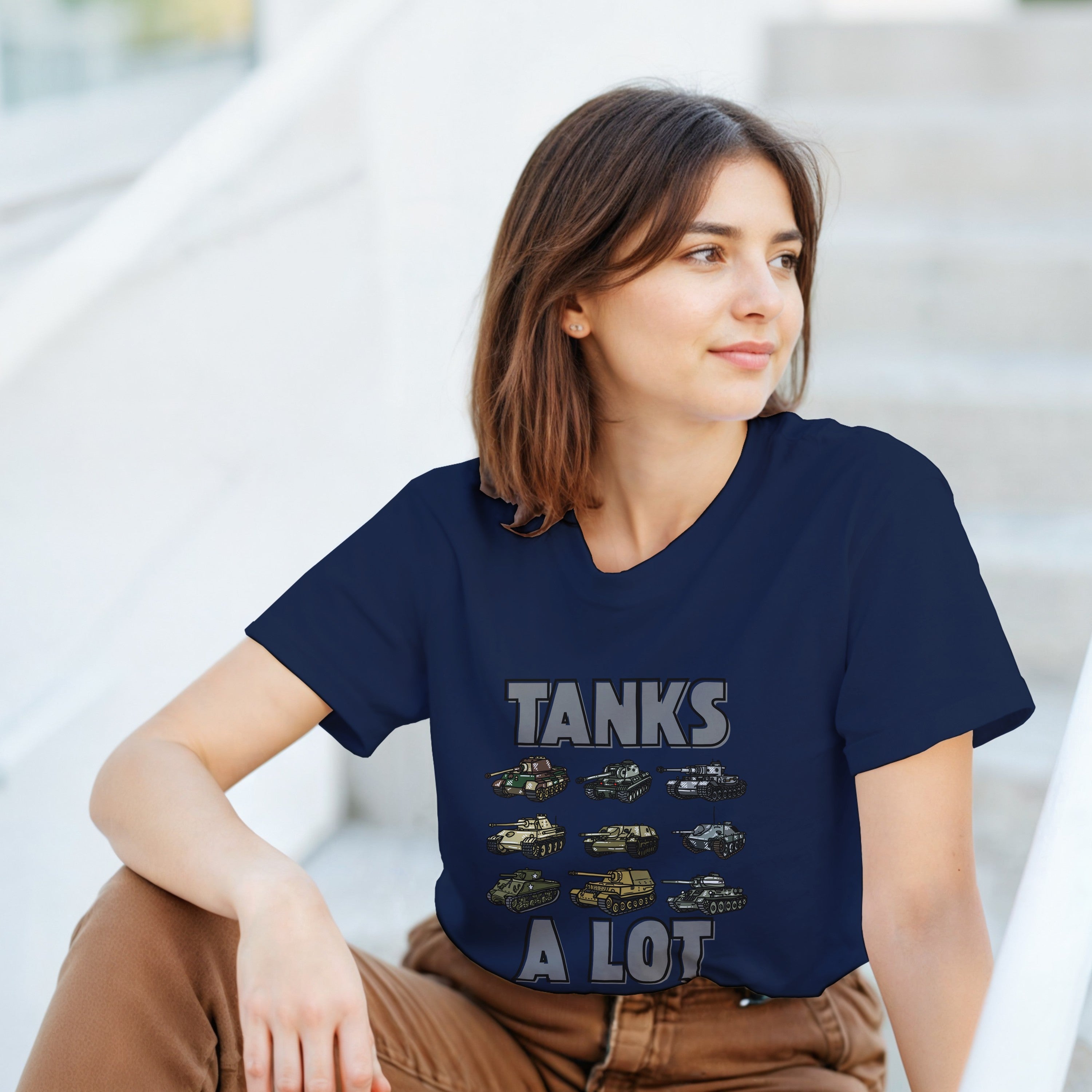 Tanks A Lot Shirt | WWII Military Armor Tee | Panzer Sherman Graphic T-Shirt | World War 2 History Gift | Tracked Combat Vehicle Apparel