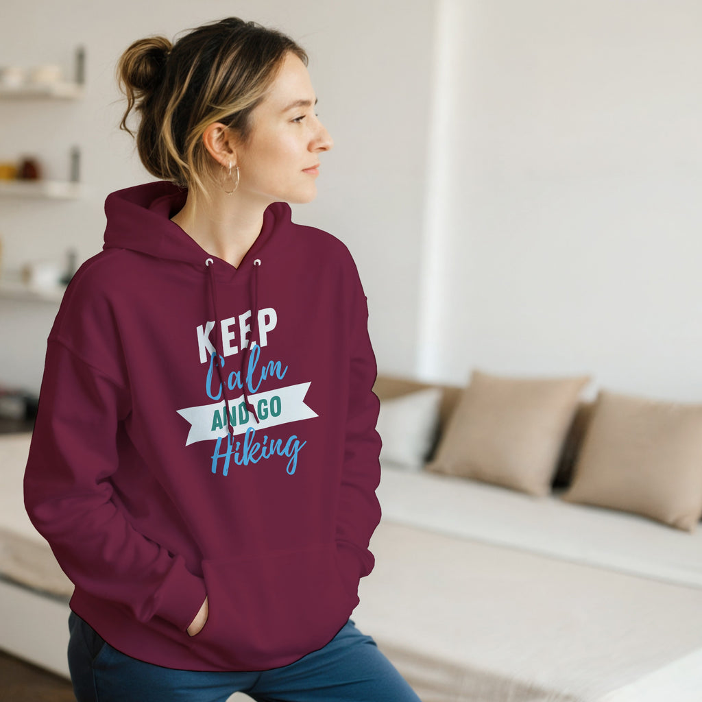 Keep Calm and Go Hiking Hoodie | Outdoor Graphic Pullover | Nature Lover Gift