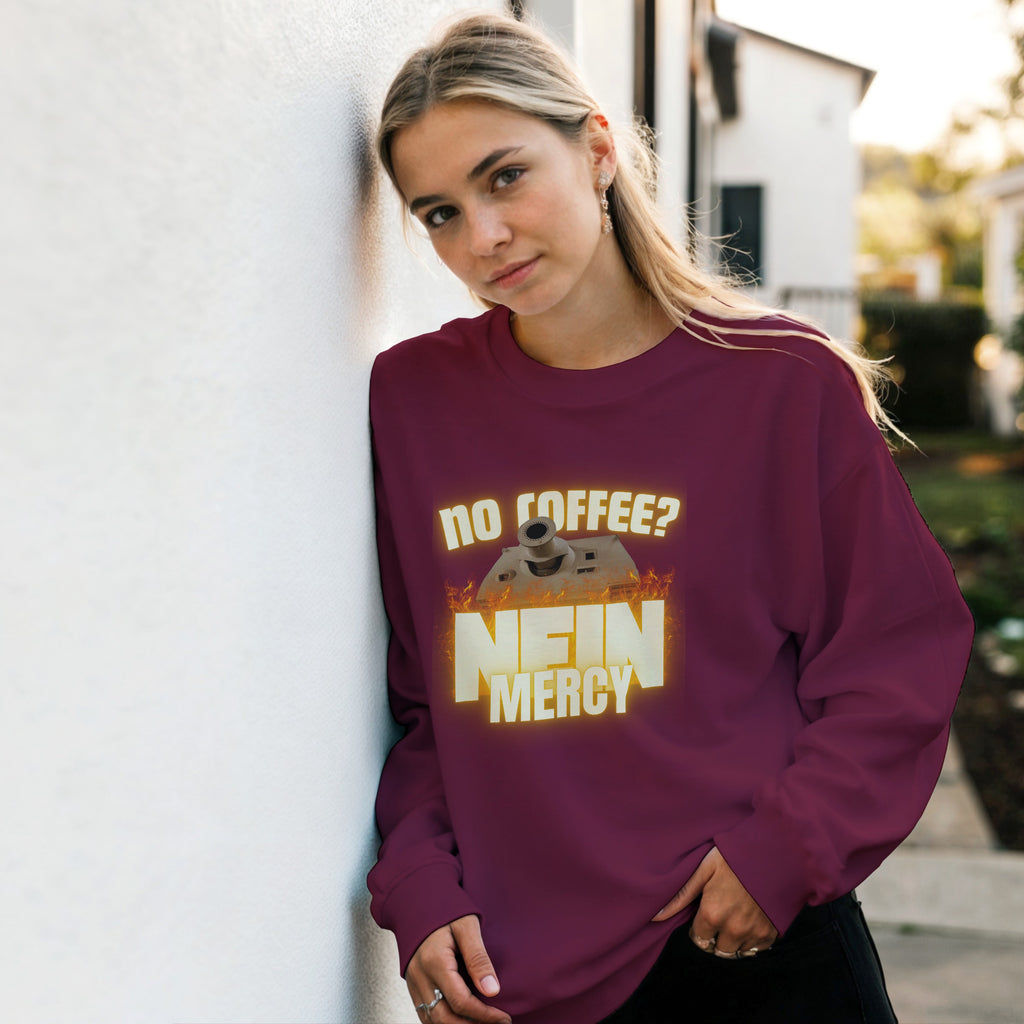 Sturmtiger Nein Mercy Sweater | Funny German Tank Coffee Crewneck | WW2 Military Gift