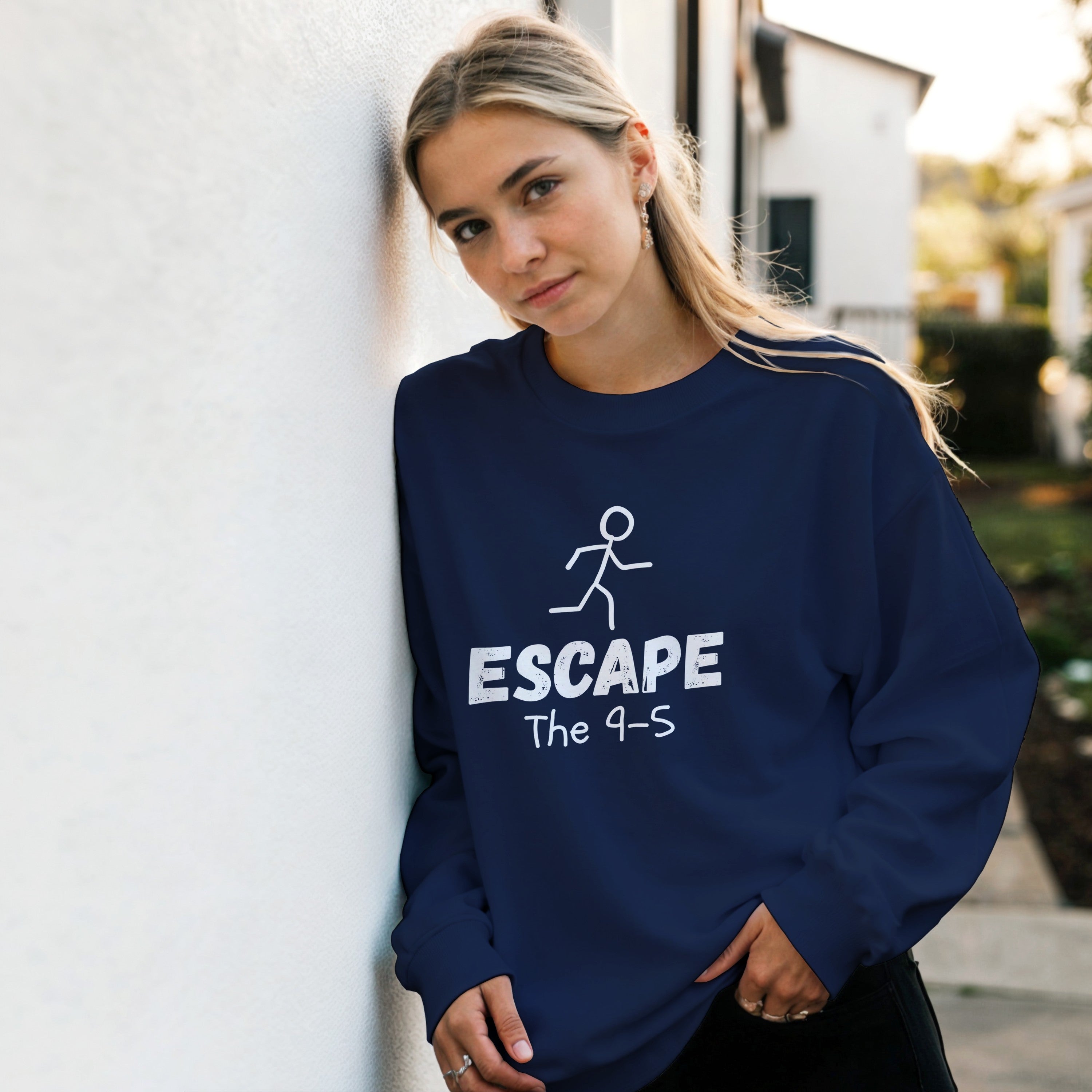 Escape The 9-5 Sweater | Entrepreneur Motivation Crewneck | Side Hustle Streetwear