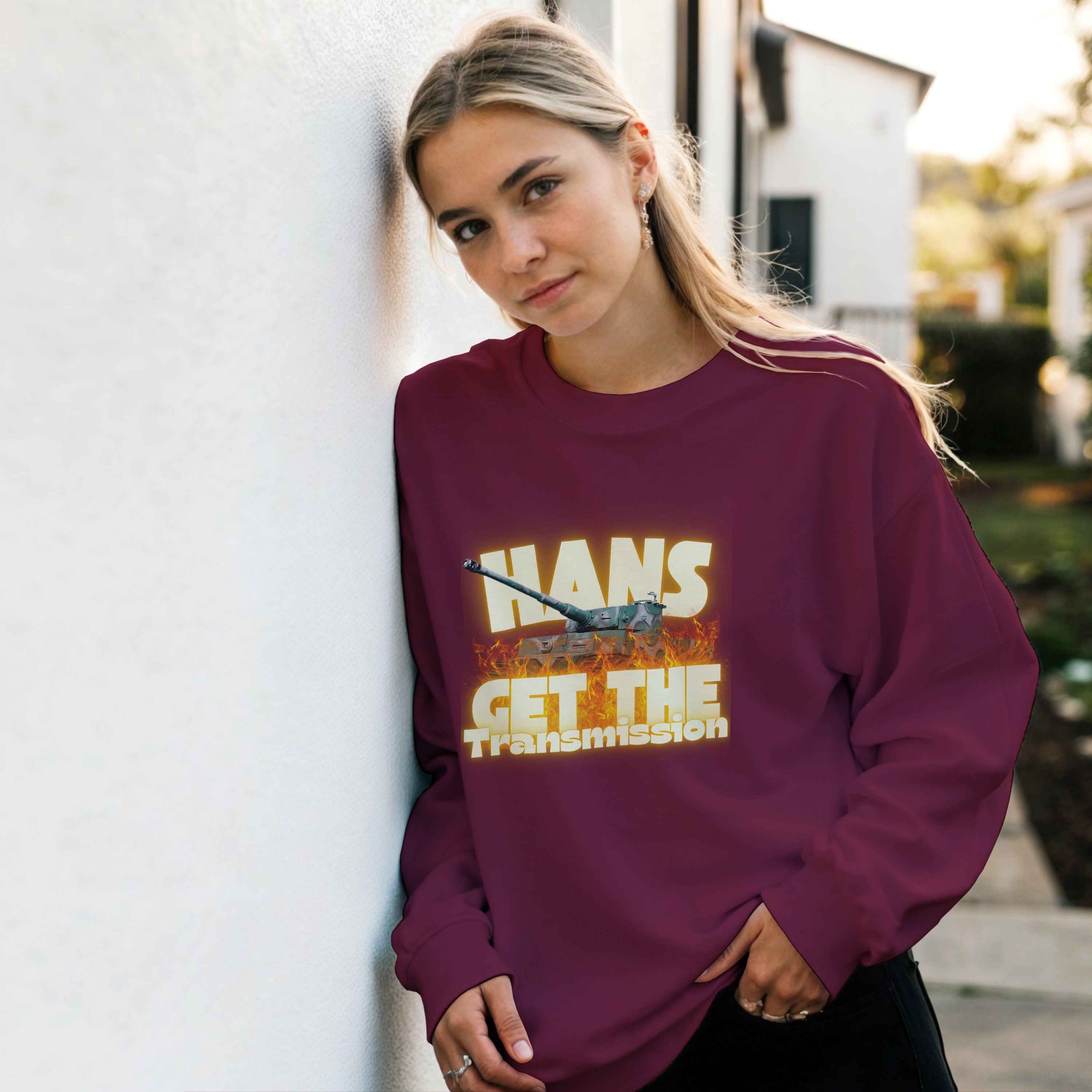 Hans Get The Transmission | Tiger Tank Crewneck Sweatshirt