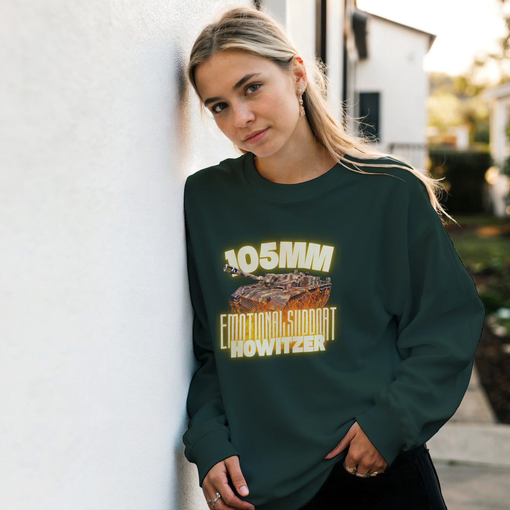 Emotional Support Howitzer Sweater | StuH 42 Tank Crewneck | WWII 105mm Armor Gift