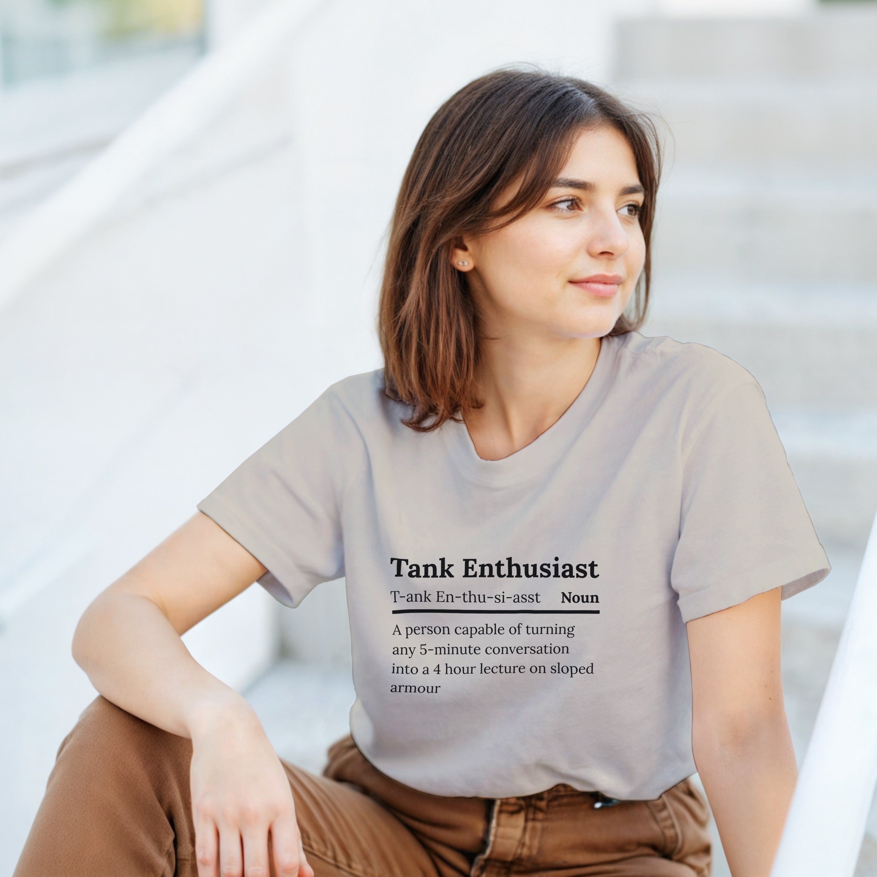Tank Enthusiast T-Shirt | Sloped Armour Definition Tee | WW2 Military History Gift