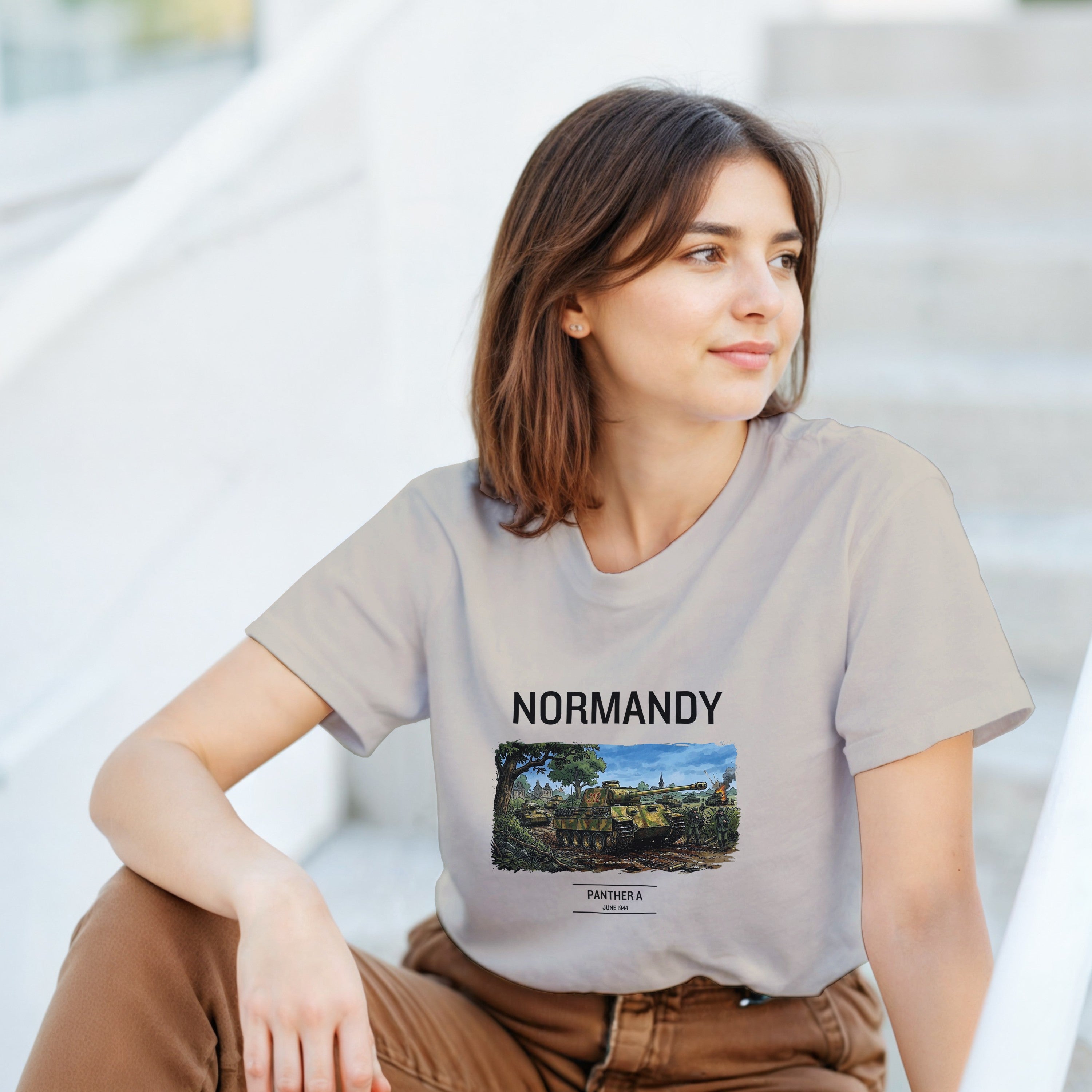 Normandy 1944 Panther A Tank Shirt | German Panzer WW2 Military Graphic Tee | World War II History Gift | Vintage Streetwear Armour T-Shirt