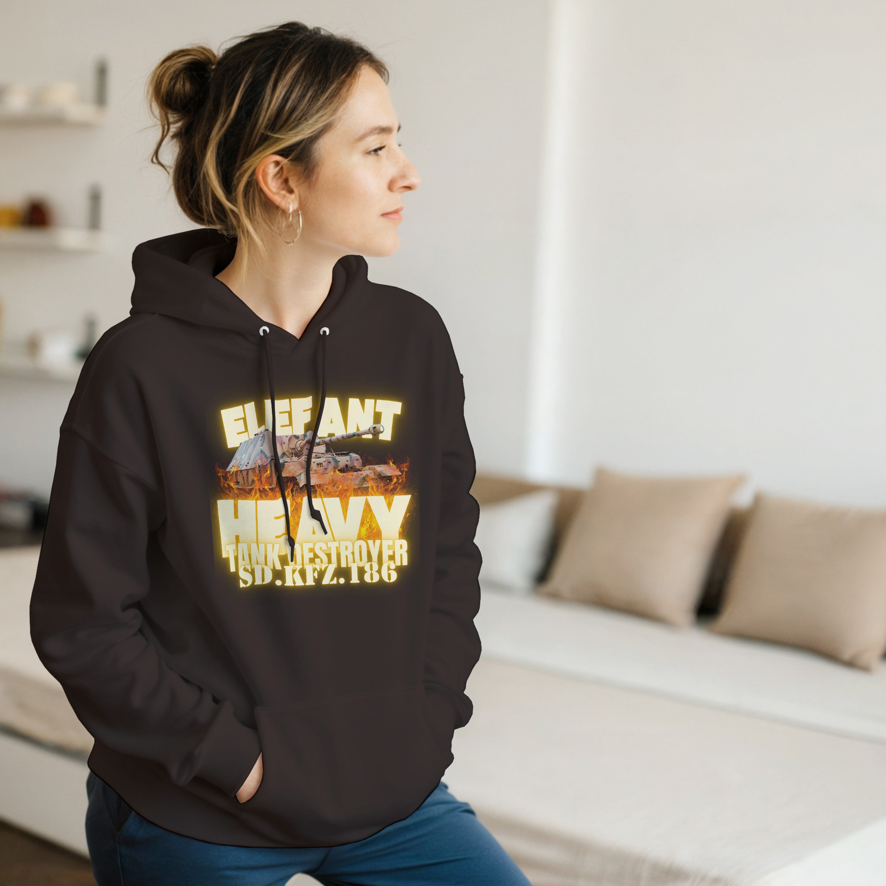 German Elefant Tank Destroyer Hoodie | WW2 Panzer Heavy Armor | Military History Gift