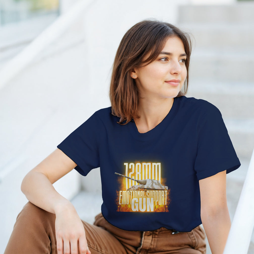 Funny Jagdtiger T-Shirt | 128mm Emotional Support Gun | WW2 Tank Destroyer Gift