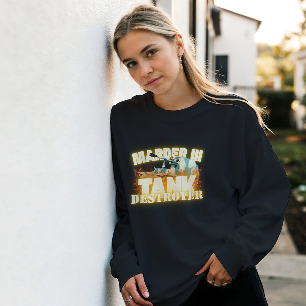 Marder III Tank Destroyer Sweatshirt | WWII German Armor Crewneck | Military History Gift