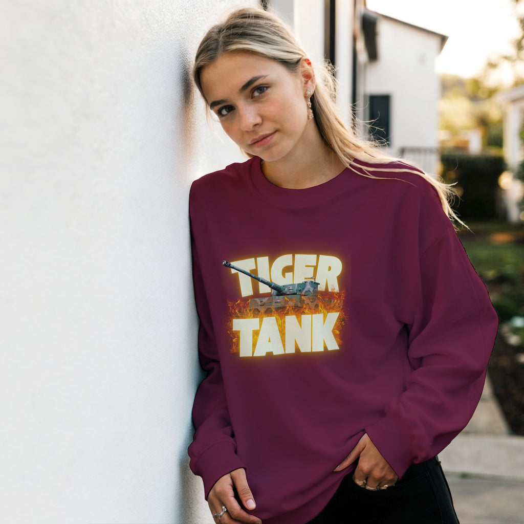 Tiger Tank Graphic Sweatshirt | WWII German Heavy Armor Crewneck | Panzer VI Gift