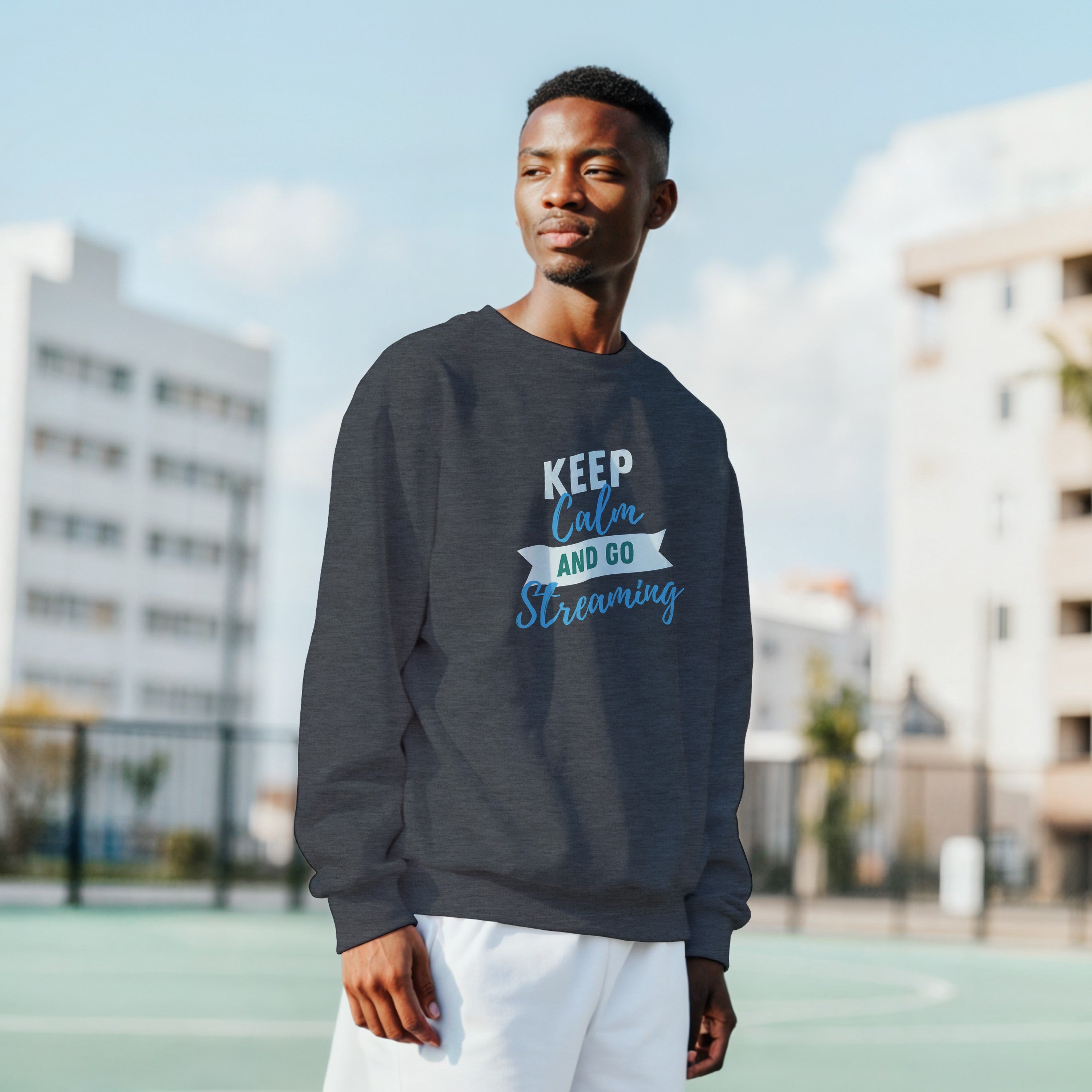Keep Calm and Go Streaming Sweatshirt | Gamer Crewneck | Funny Gaming Gift