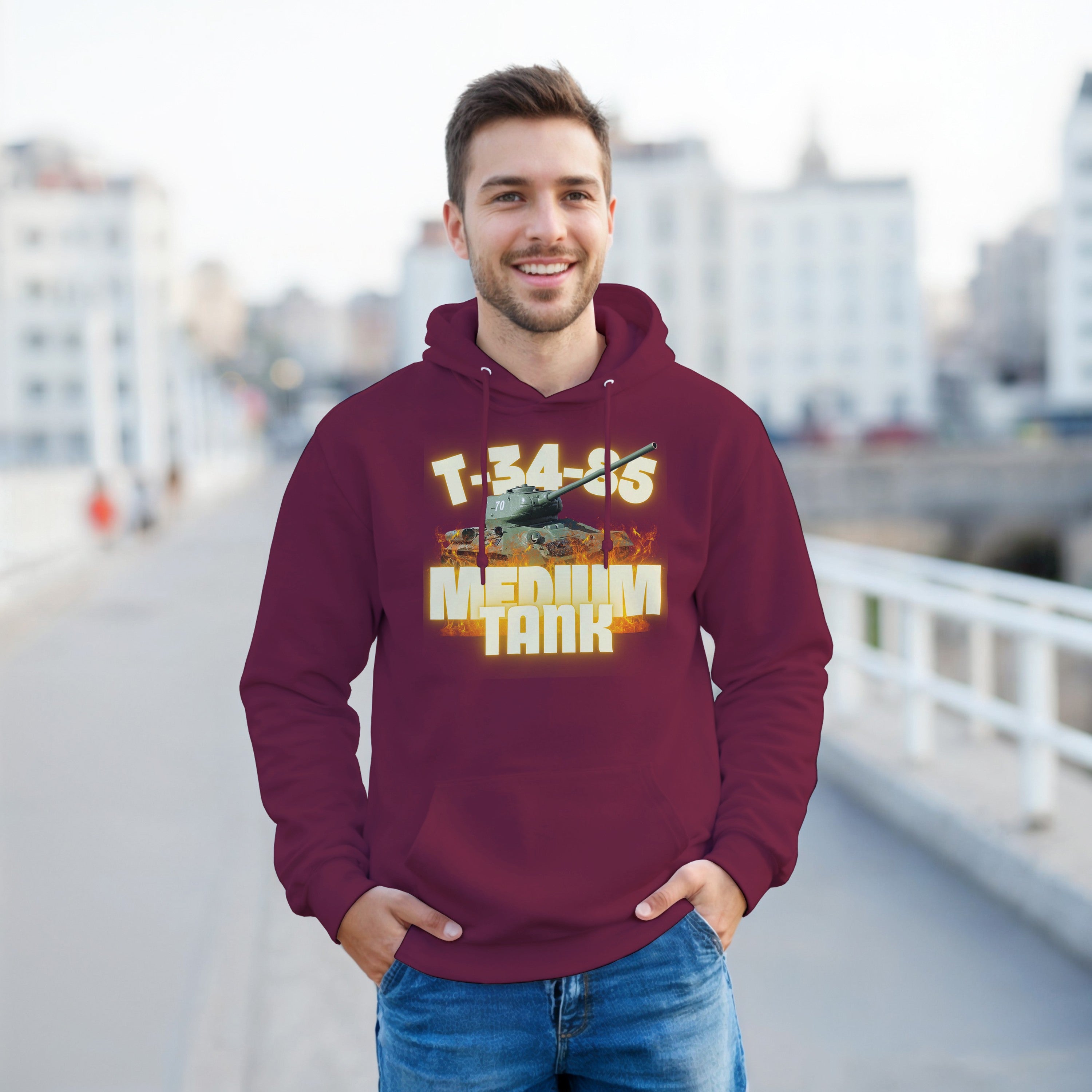 T-34-85 Hoodie | Soviet WWII Russian Armor Pullover | Military History Gift